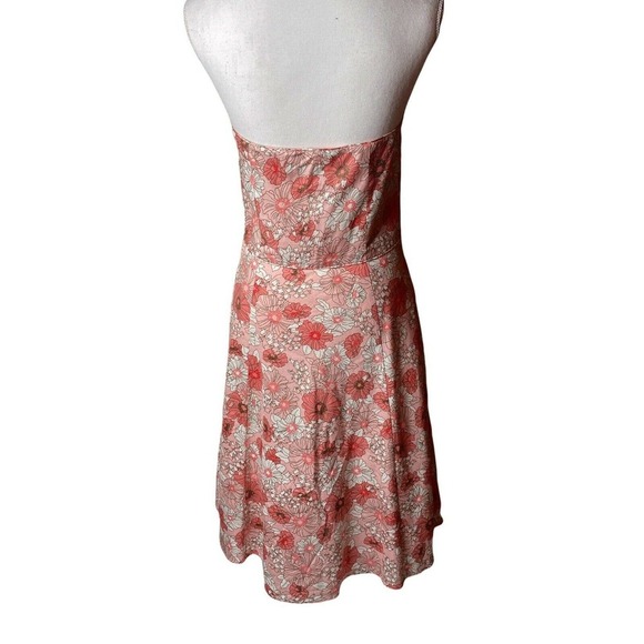 Ann Taylor LOFT Sz 8 Womens Silk Pink Floral Strapless Fit & Flare Short Dress - Picture 6 of 11